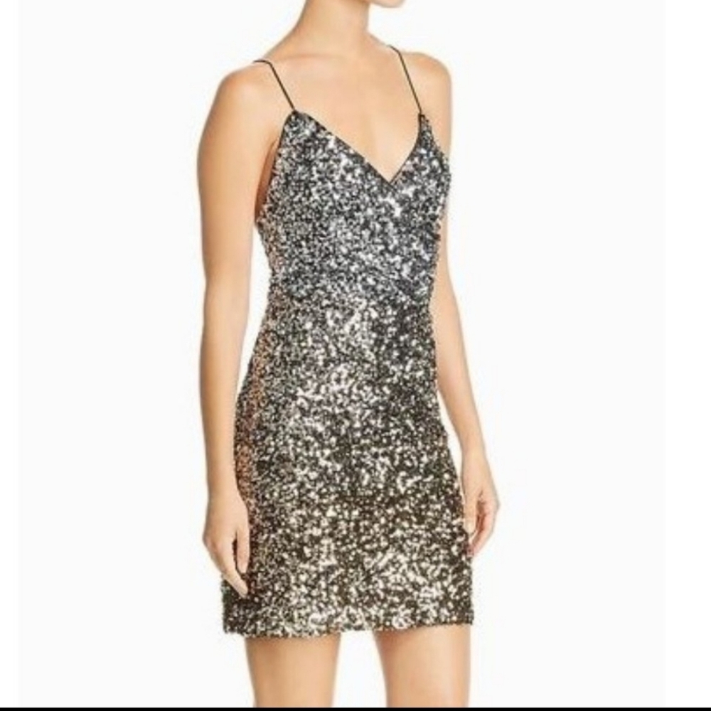 BARDOT OMBRE SEQUIN SURPLICE SLEEVELESS CLUBWEAR S